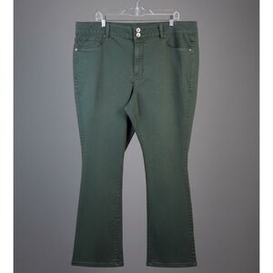 Maurices High Rise Flare Bootcut Leg Stretch‎ Pants Womens Sz 22W Short Green #